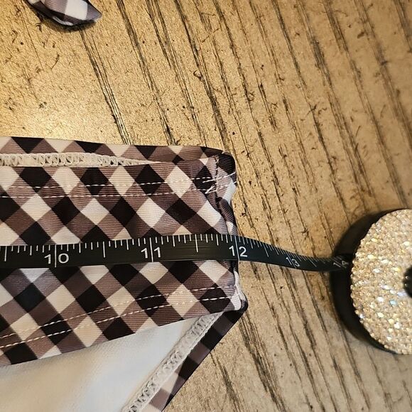 Black and White Gingham Bikini Set Size 10 - Picture 2 of 9